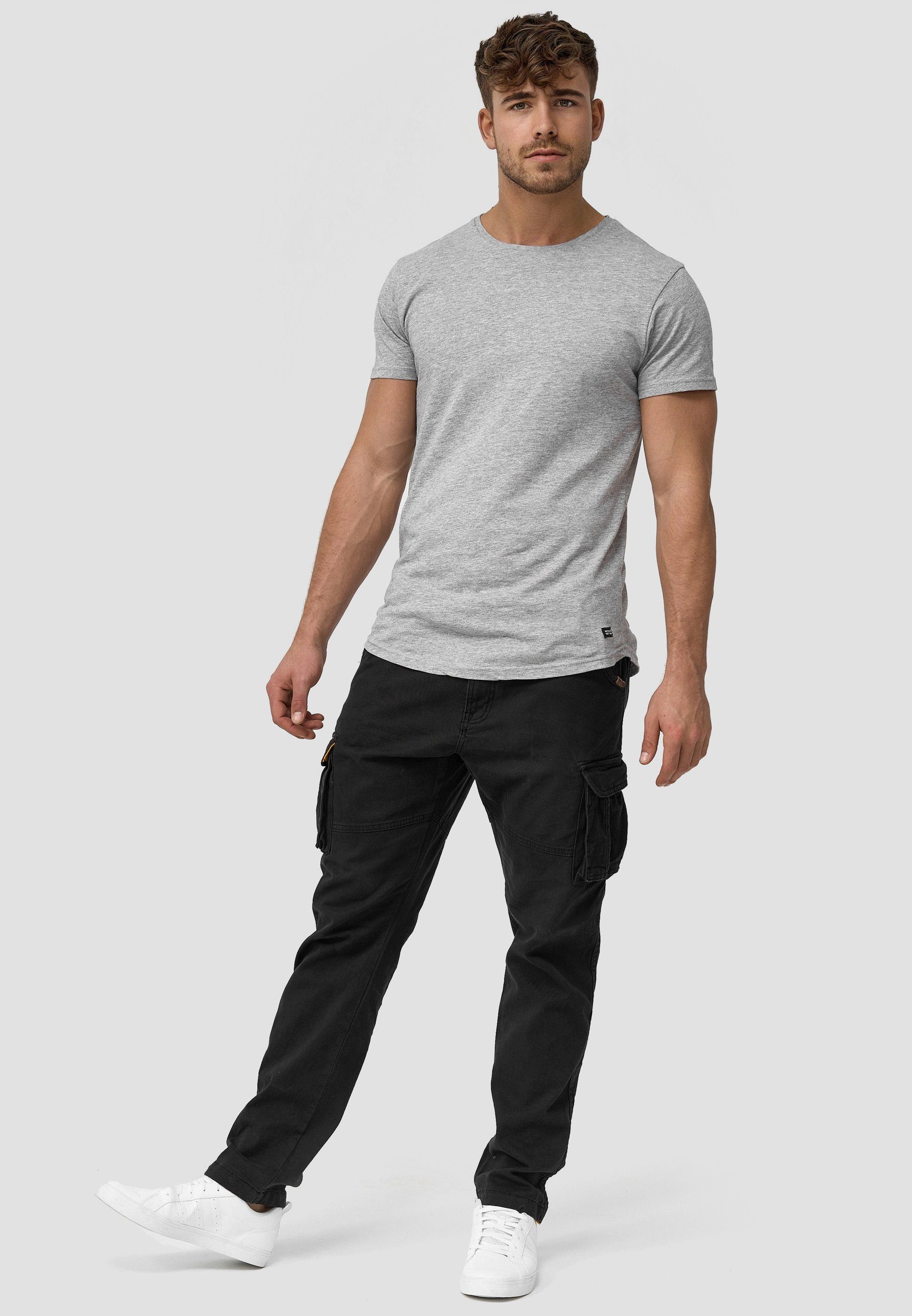 INDICODE Cargohose Herren Mathen Cargo Hose Herrenhose aus elastischer Baumwoll-Qualität, inkl. Gürtel – Bild 4 von 4