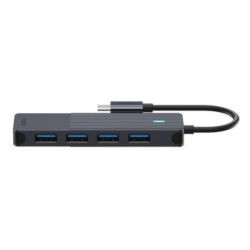 Rapoo UCH-4001 USB-C Hub, USB-C auf USB-A, Grau USB-Adapter USB-C zu USB 3.2 Gen 1 Type A, 17 cm