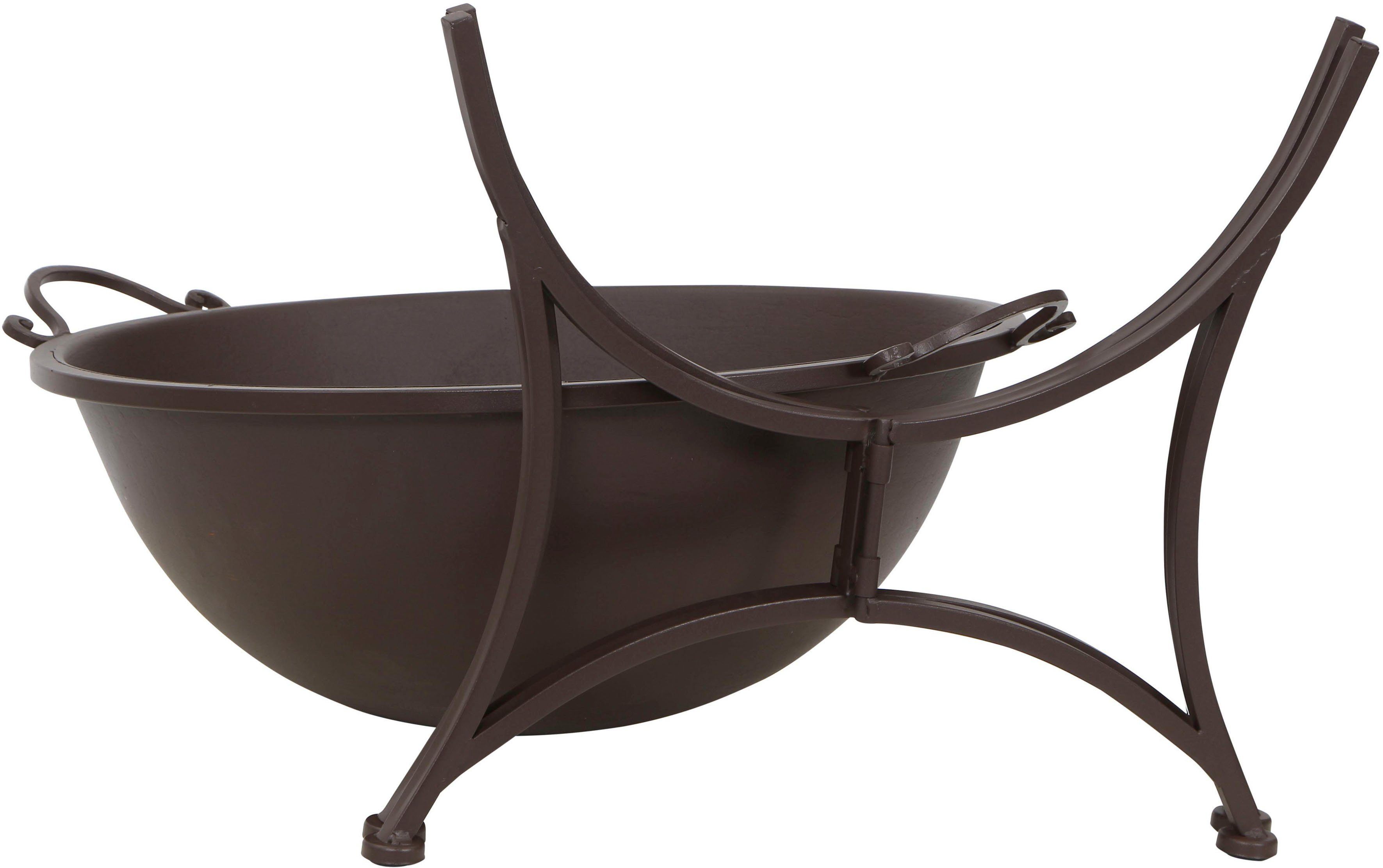 Siena Garden Feuerschale Antik, (1-St), Metall braun, klappbarer Fuß