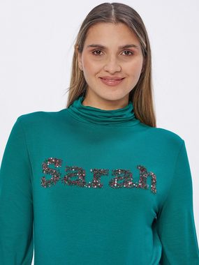 Sarah Kern Rollkragenshirt Sweatshirt figurumspielend mit Schriftzug "Sarah"