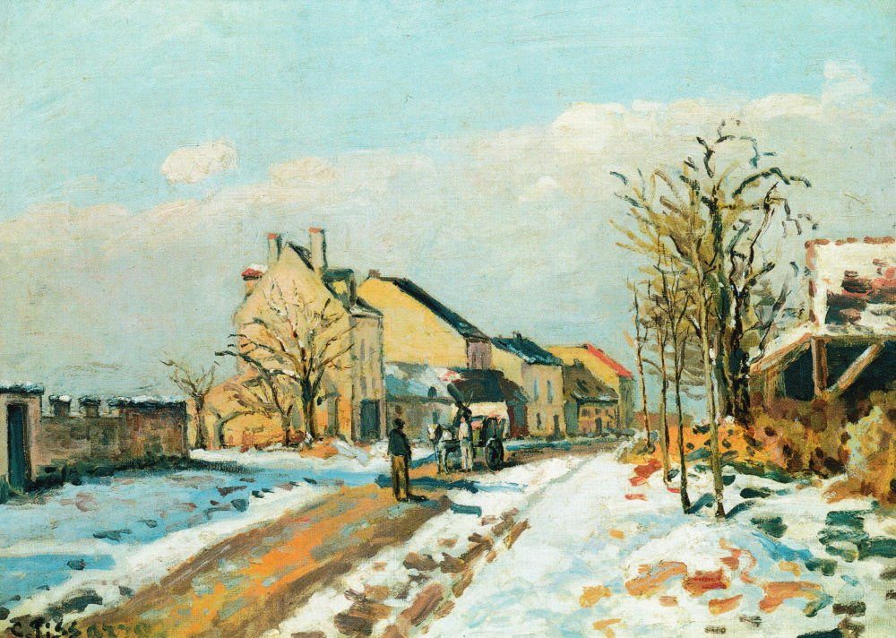 Gisors Kunstkarte na Postkarte "Die verschneite Pissarro ..." Straße Camille von