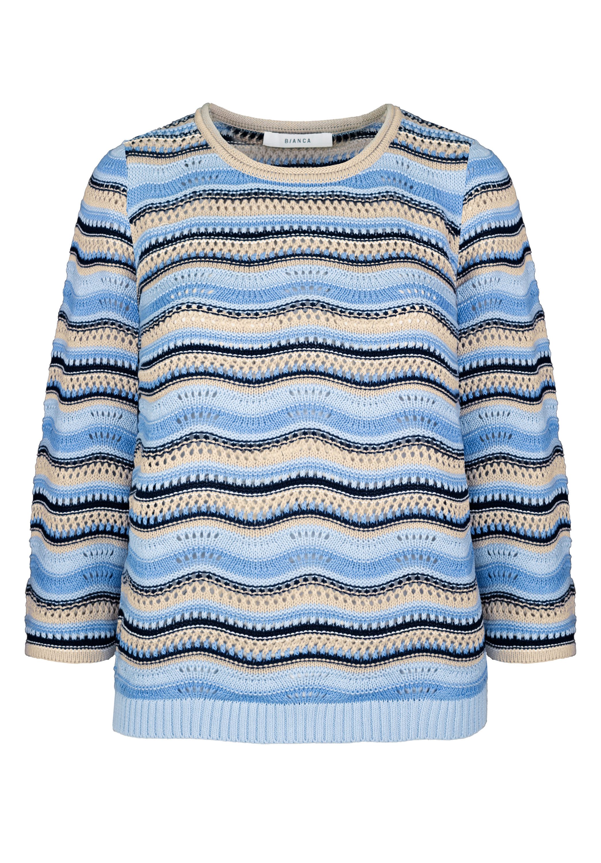 bianca Strickpullover RIKE in modern gestreifter Wellenstruktur günstig online kaufen