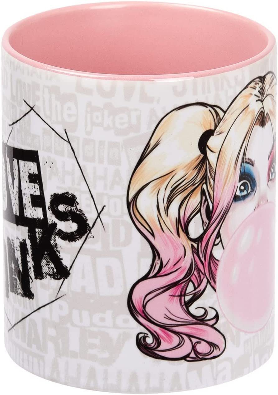 aus - Harley United Keramik 320 Tasse ml, Keramik Love Comics DC Quinn Rosa Tasse Stinks Labels®