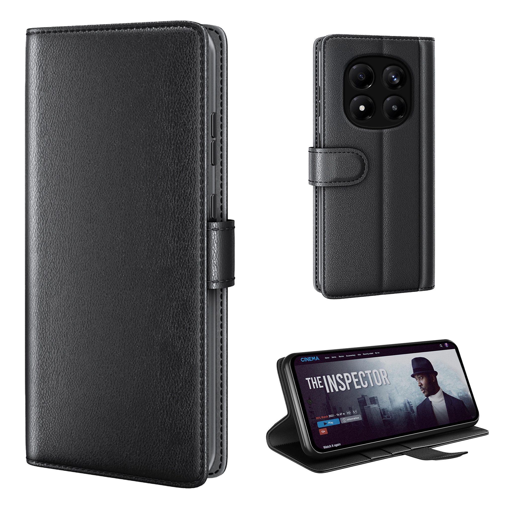 Tec-Expert Handyhülle Echtleder Handyhülle für Xiaomi Redmi Note 15 Pro 5G 6.83 Zoll, 6.83, Cover Klapphülle Case mit Kartenfächern und Geldfach aufstellbar