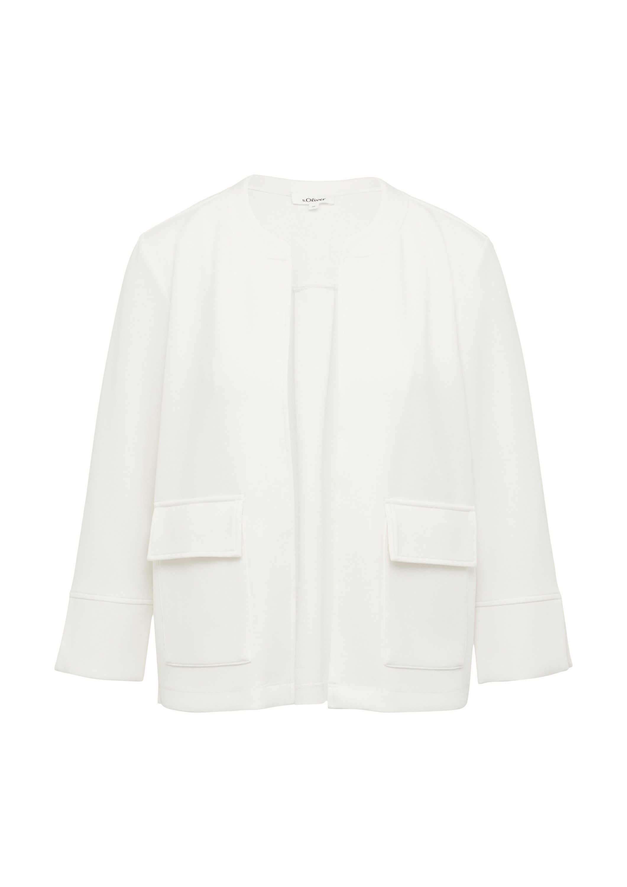 s.Oliver Sweatjacke Sweatshirt Jacke Scuba-Sweatjacke mit Faltendetail