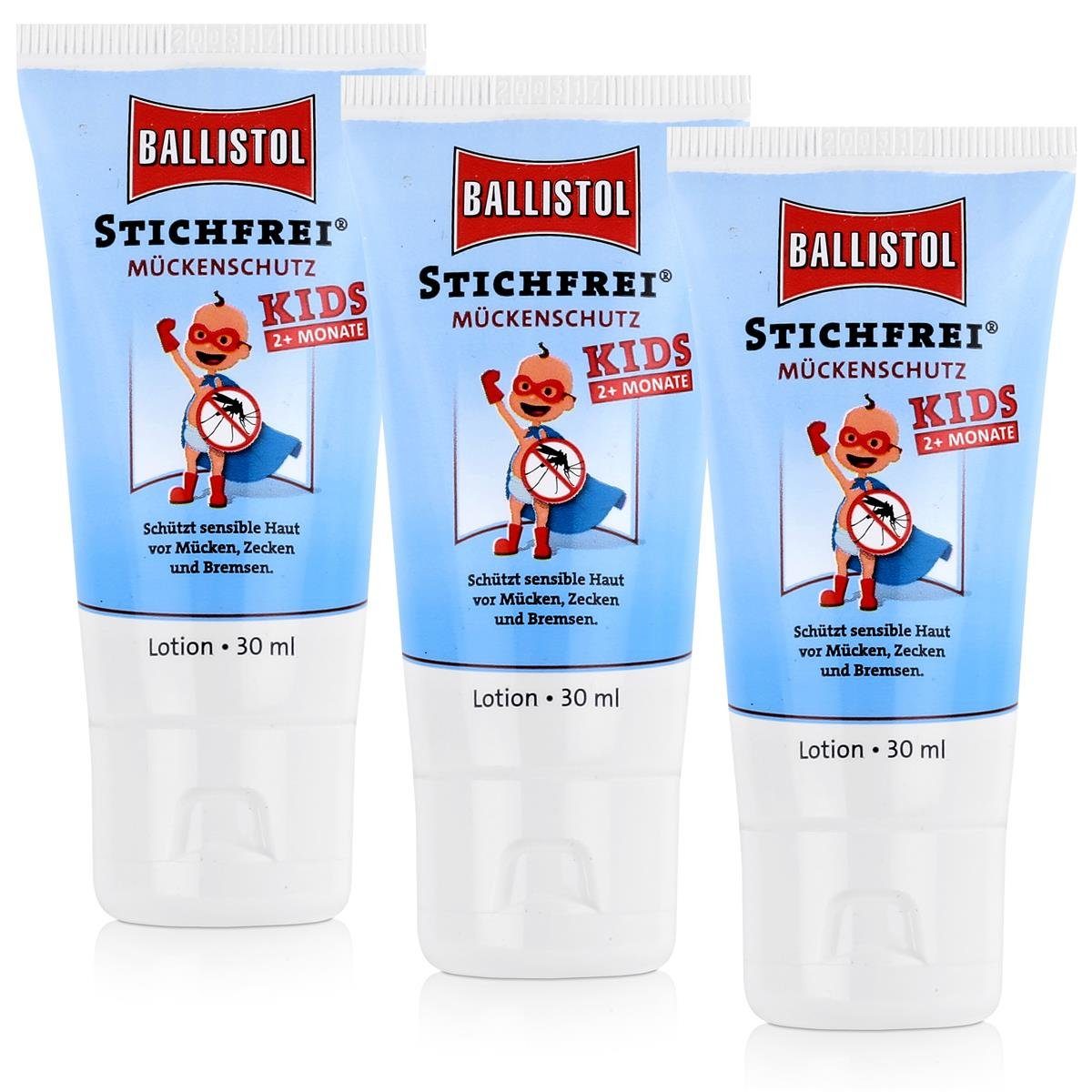 Ballistol Insektenspray Ballistol Stichfrei Kids Lotion Tube 30 ml - Mückenschutz (3er Pack)