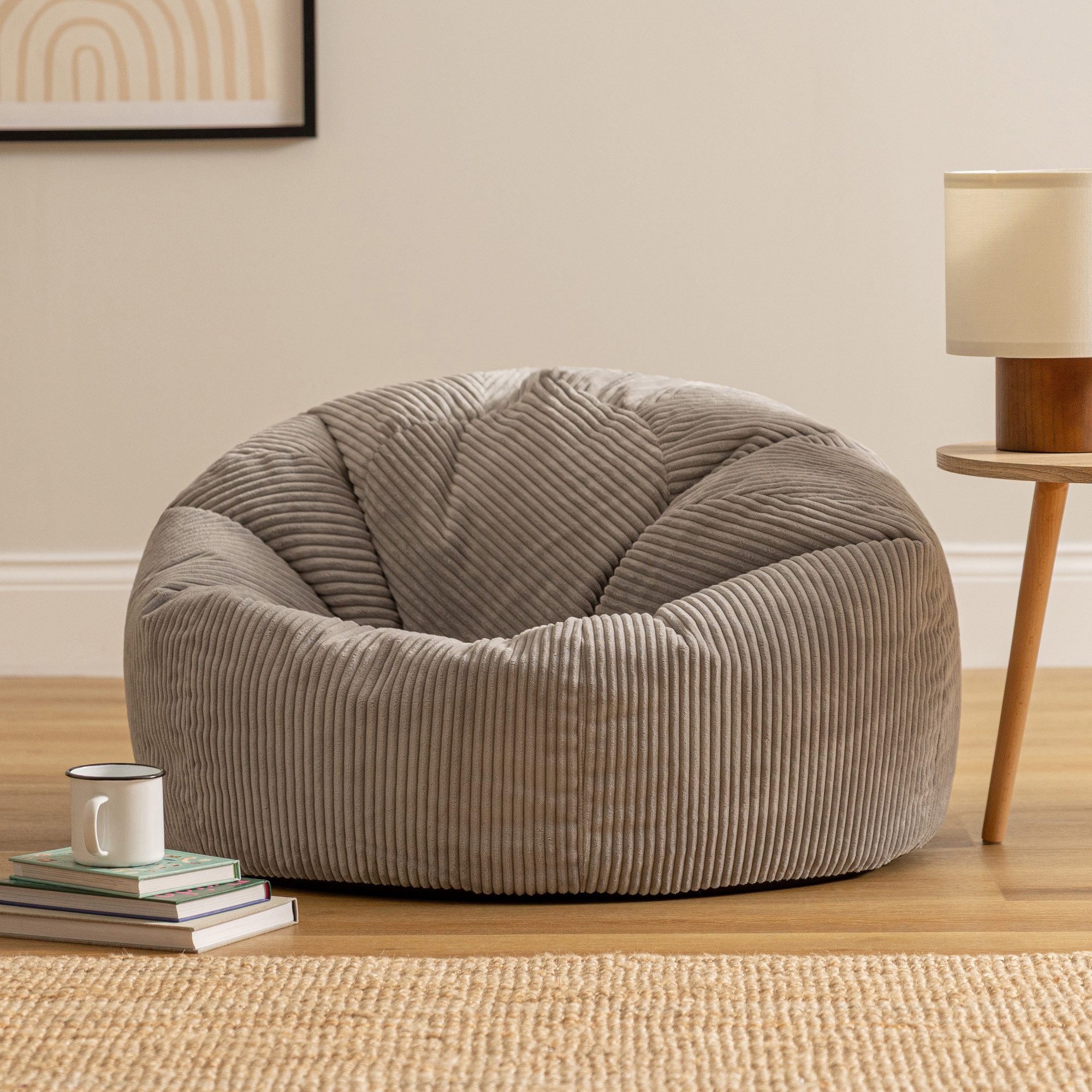 icon Sitzsack Sitzsack Erwachsene aus Cord flauschig „Kingston“, 85x50cm, Made in Germany, für Erwachsene & Kinder, mit Füllung – Bild 3 von 5