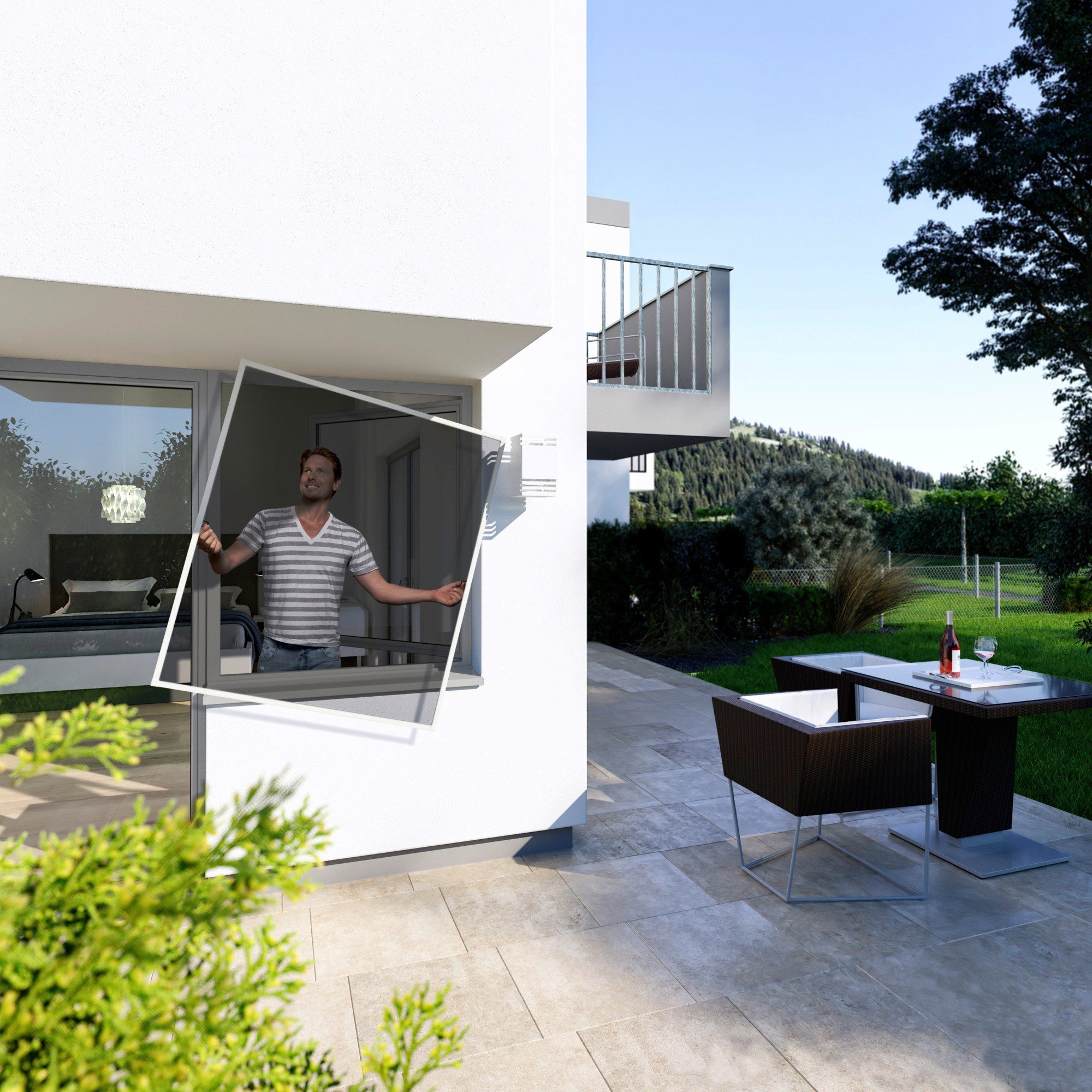 Windhager Insektenschutz-Fensterrahmen, (Packung), BxH: 140x150 cm