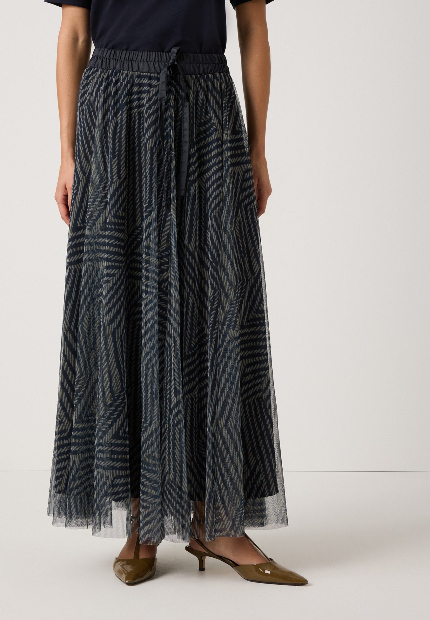 MORE&MORE Bleistiftrock Printed Mesh-Skirt günstig online kaufen