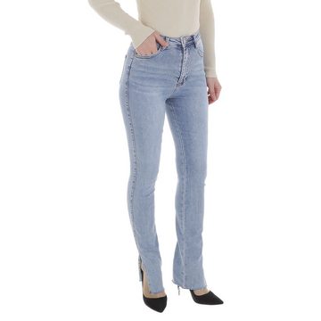 Ital-Design Skinny-fit-Jeans Damen Freizeit (86537196) Used-Look Stretch High Waist Jeans in Hellblau