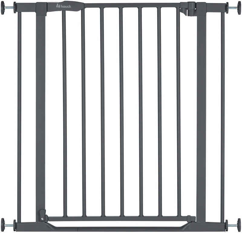 Hauck Türschutzgitter Clear Step 2, Dark Grey, auch als Treppenschutzgitter verwendbar; 75-80 cm, flacher Durchgang