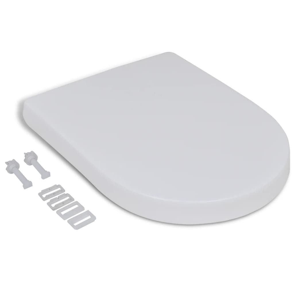 vidaXL WC-Sitz, Toilettensitz mit Absenkautomatik Weiß Quadratisch