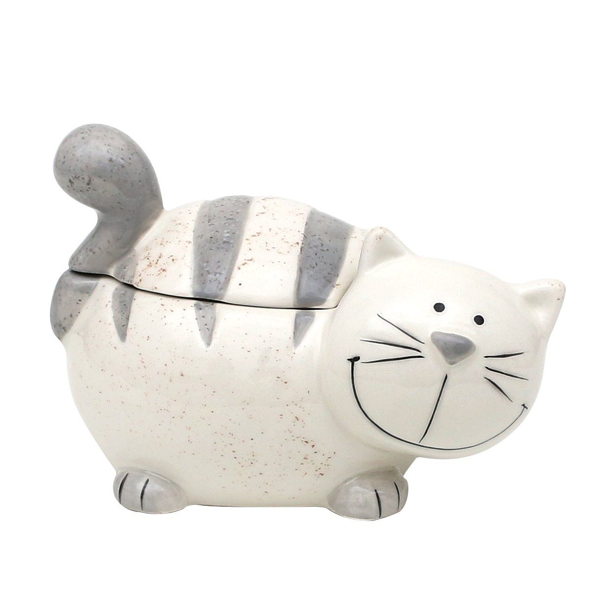 Dekohelden24 Zuckerdose als Deckel, Keramik, Keramik Dose (1-tlg) mit Katze