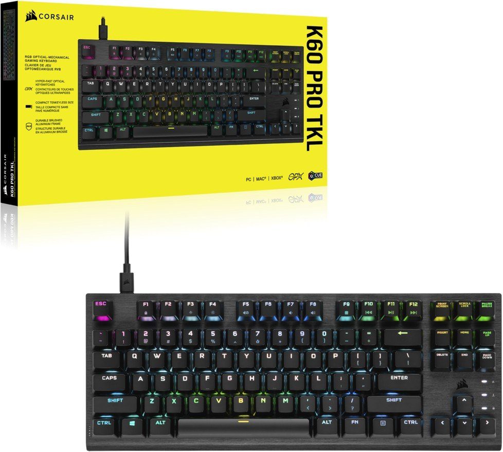 Corsair K60 PRO TKL RGB Optical-Mechanical Gaming-Tastatur