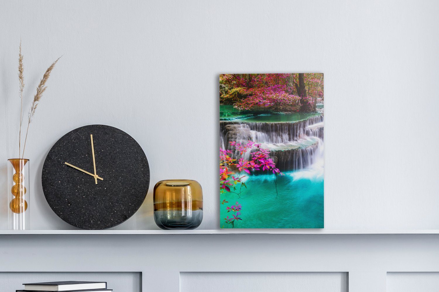 OneMillionCanvasses® Leinwandbild Wasserfall - Sonne - günstig online kaufen