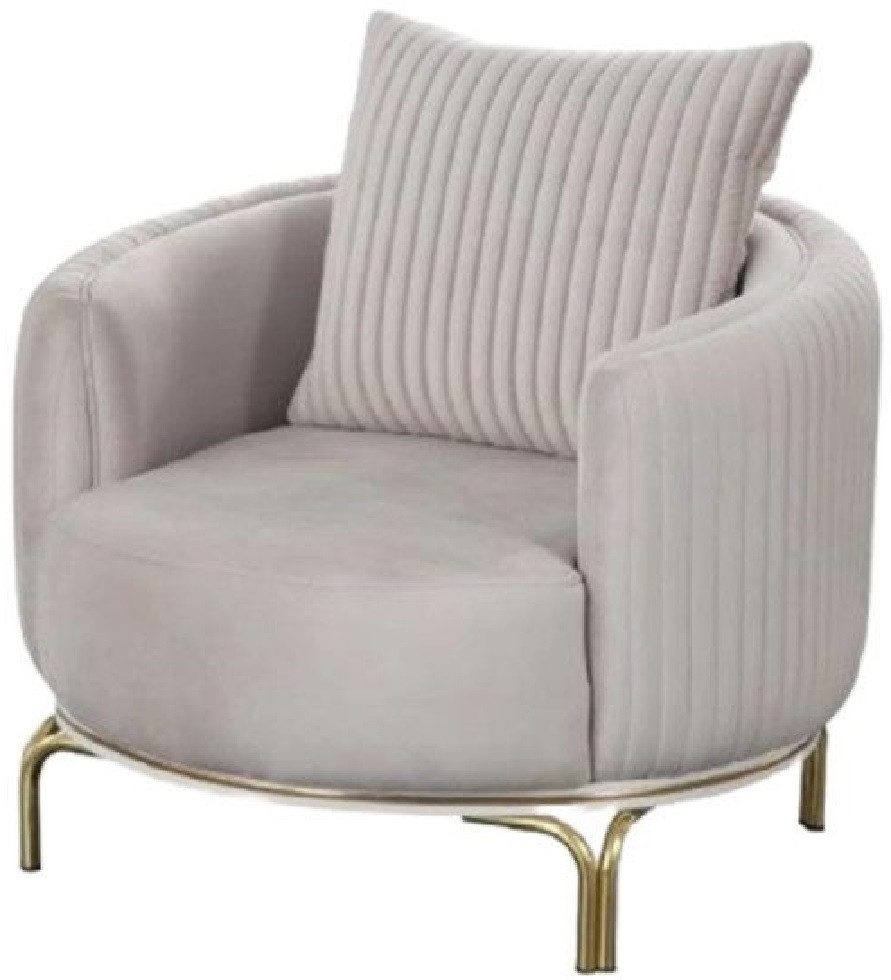 Loungesessel Luxuriöser Designer-Sessel aus hochwertigem Textil in elegantem Design
