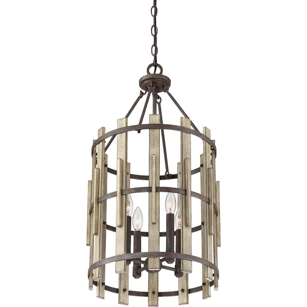 Elstead LIGHTING Kronleuchter, Leuchtmittel nicht inklusive, Kronleuchter Hängeleuchte D 38,2 cm Deckenlampe Rustikales Schwarz