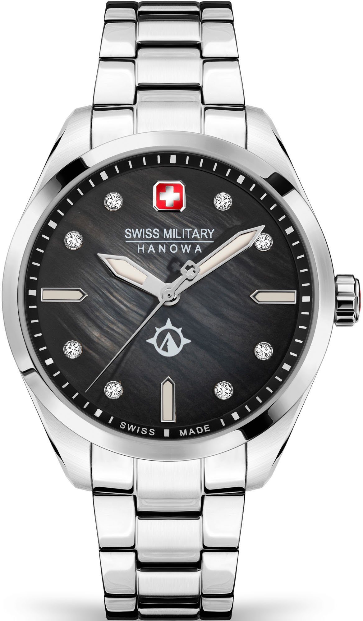 Swiss Military Hanowa Schweizer Uhr MOUNTAIN CRYSTAL, SMWLG2100803, Quarzuhr, Armbanduhr, Damenuhr, Perlmutt-Zifferblatt, Saphirglas