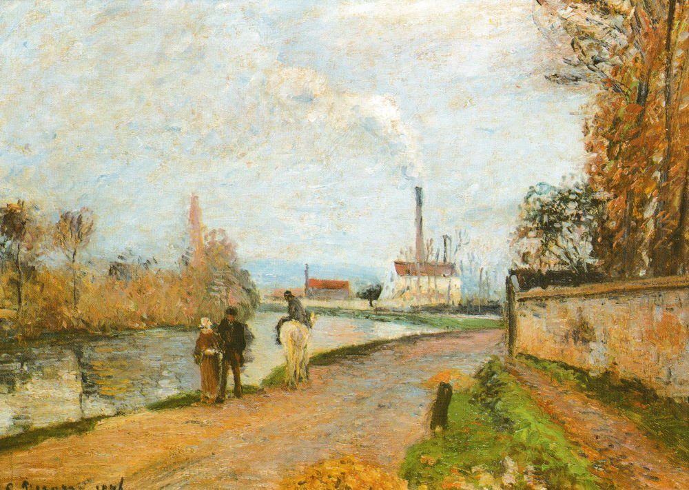 Postkarte Kunstkarte Camille Pissarro "Die Oise bei Pontoise"