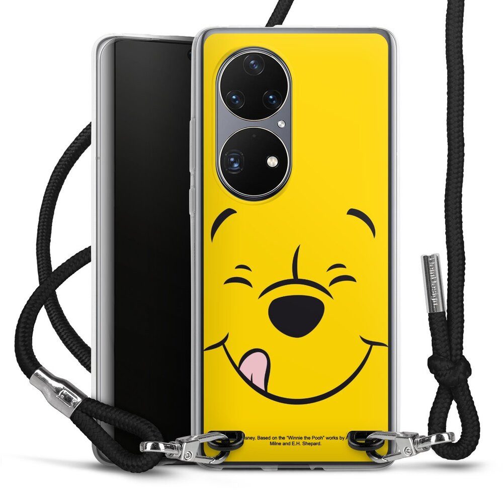 DeinDesign Handyhülle Winnie Puuh Offizielles Lizenzprodukt Disney Puuh Closeup, Huawei P50 Pro Handykette Hülle mit Band Case zum Umhängen
