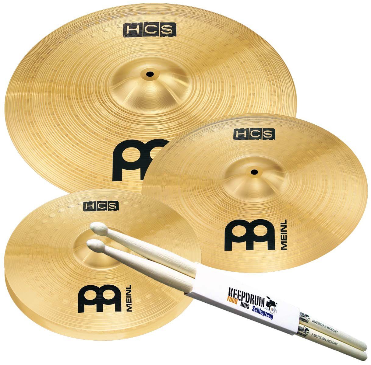 Becken MEINL HCS141620 HCS Becken-Set mit Schlagzeugstöcken