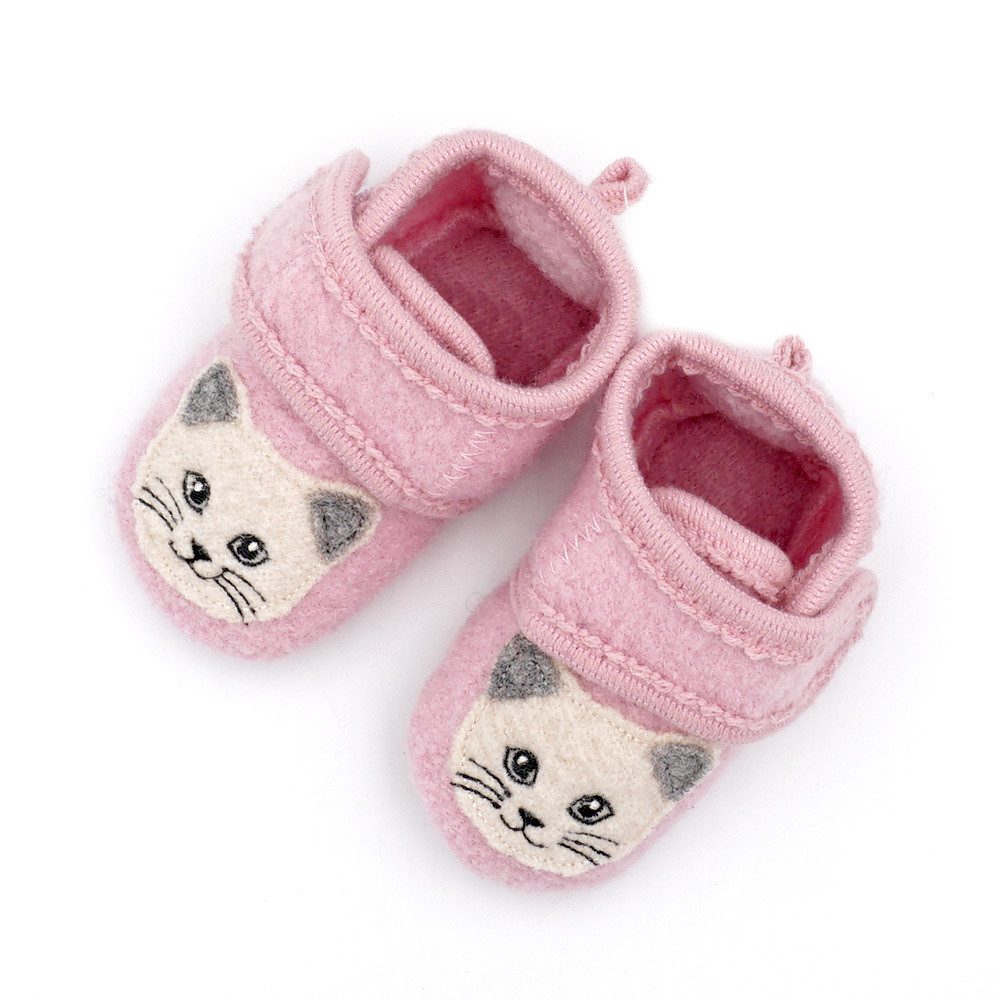 MAXIMO Lauflernschuhe Katze Anti-Rutsch-Sohle, Klettverschluss Lauflernschuh (2-tlg) Wollfleece