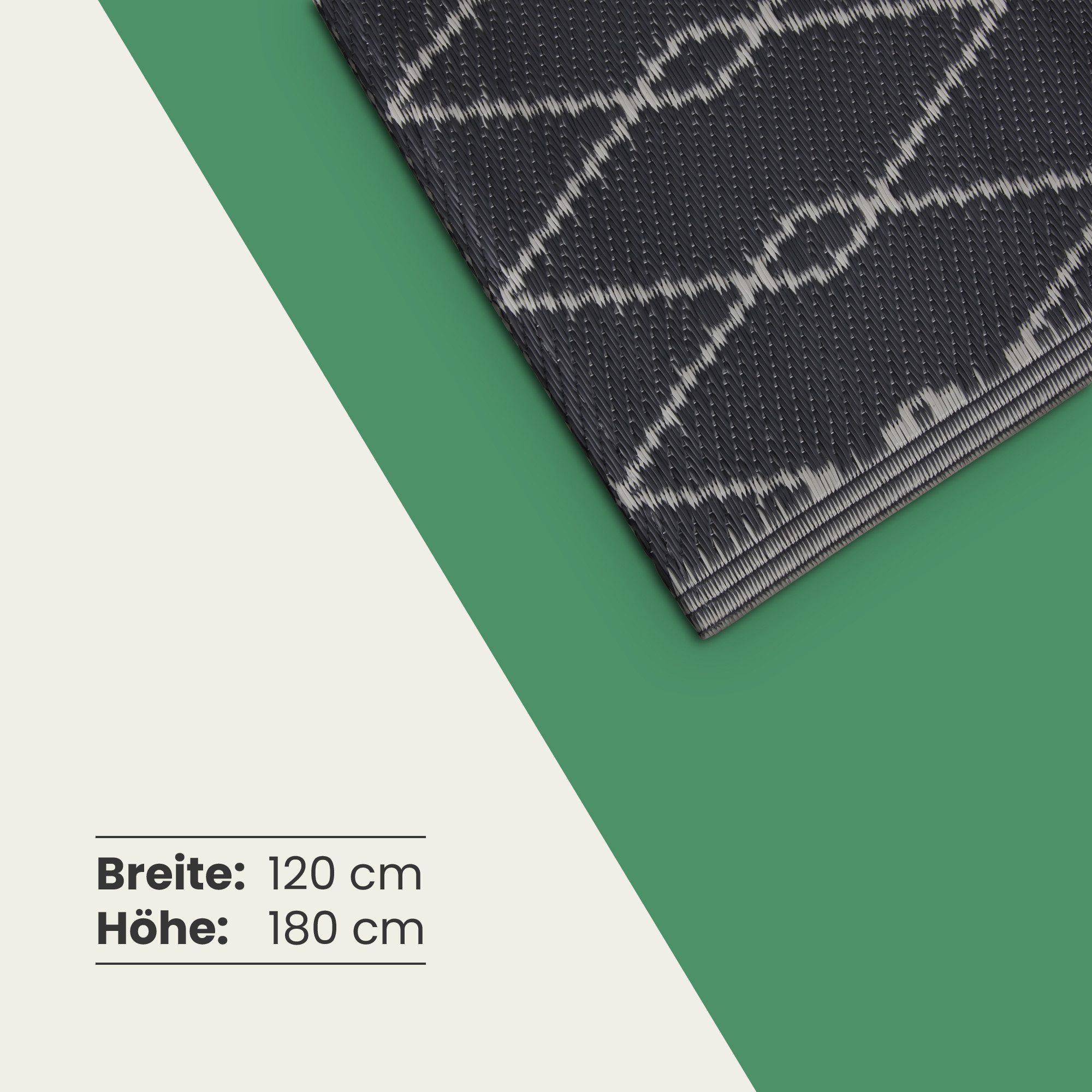 Bestlivings Outdoorteppich Flachgewebe verschiedene Größen/Designs, Rechteckig, aus recyceltem Kunststoff, wetterfest, UV-Beständig, pflegeleicht