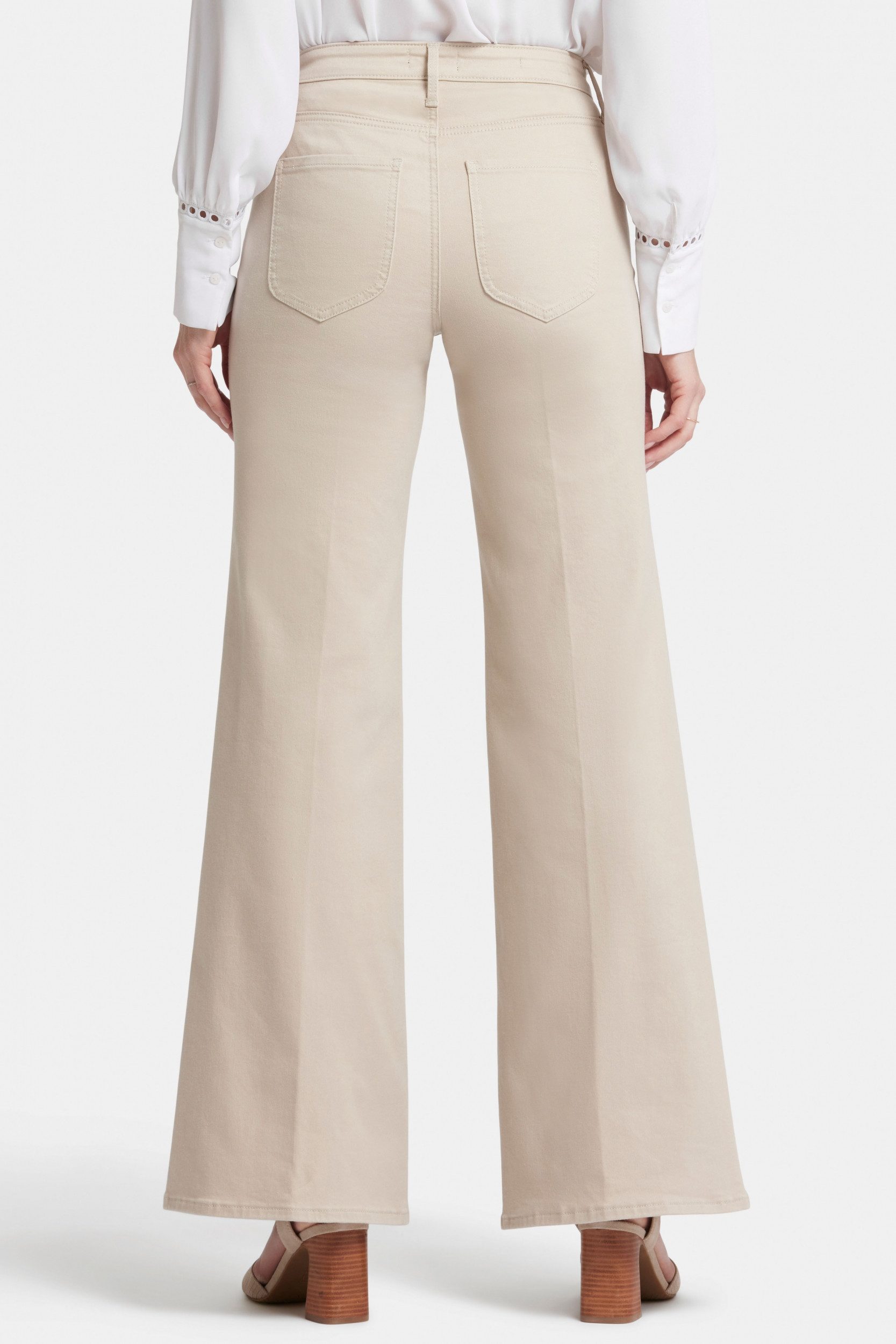 NYDJ Weite Jeans Mia Palazzo Jeans in kurzegröße mit hoher Taille