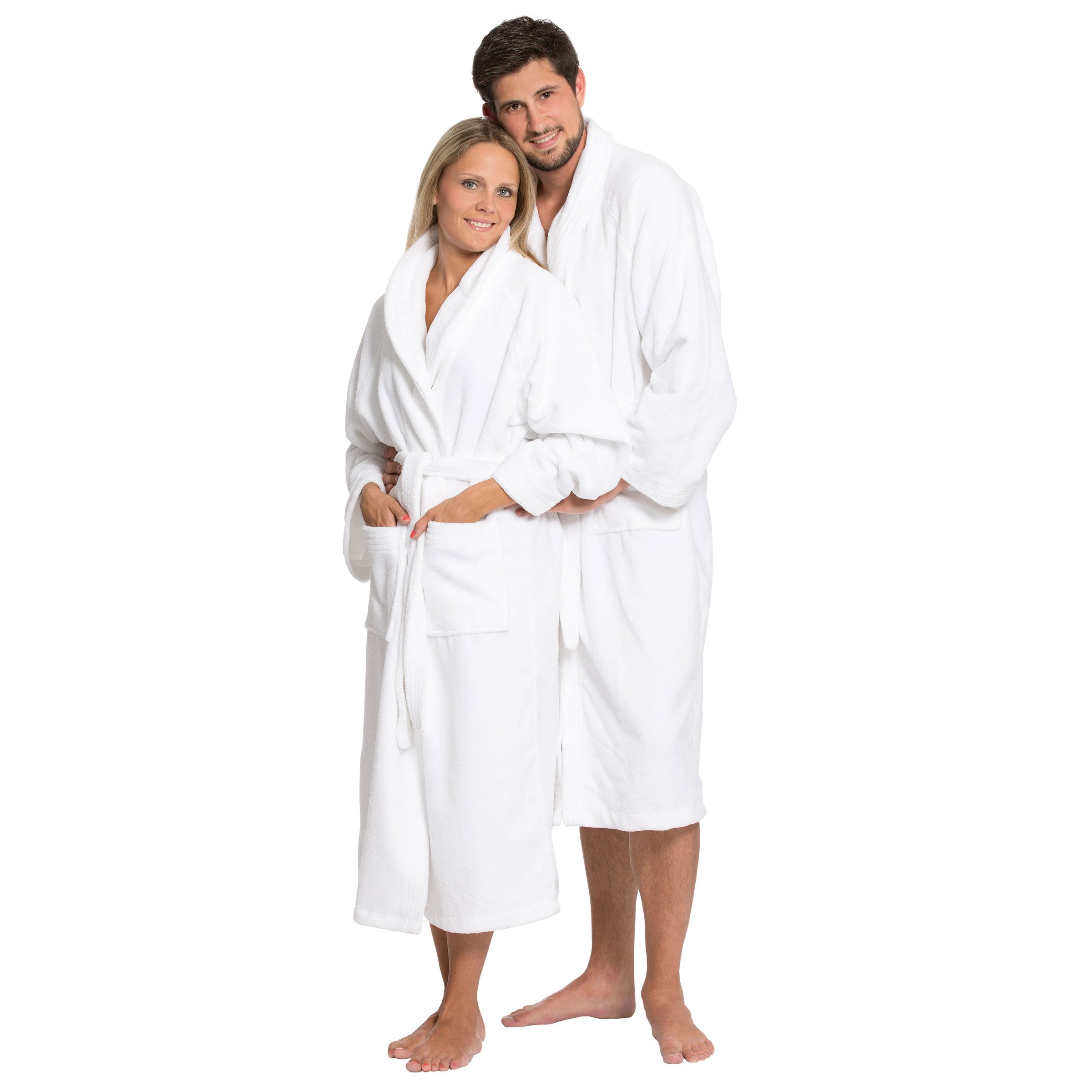 ZOLLNER Unisex-Bademantel, 50% Polyester, 50% Baumwolle, Schalkragen, Gürtel, 50% Polyester, 50% Baumwolle, für Damen und Herren, verfügbar in S-XXL