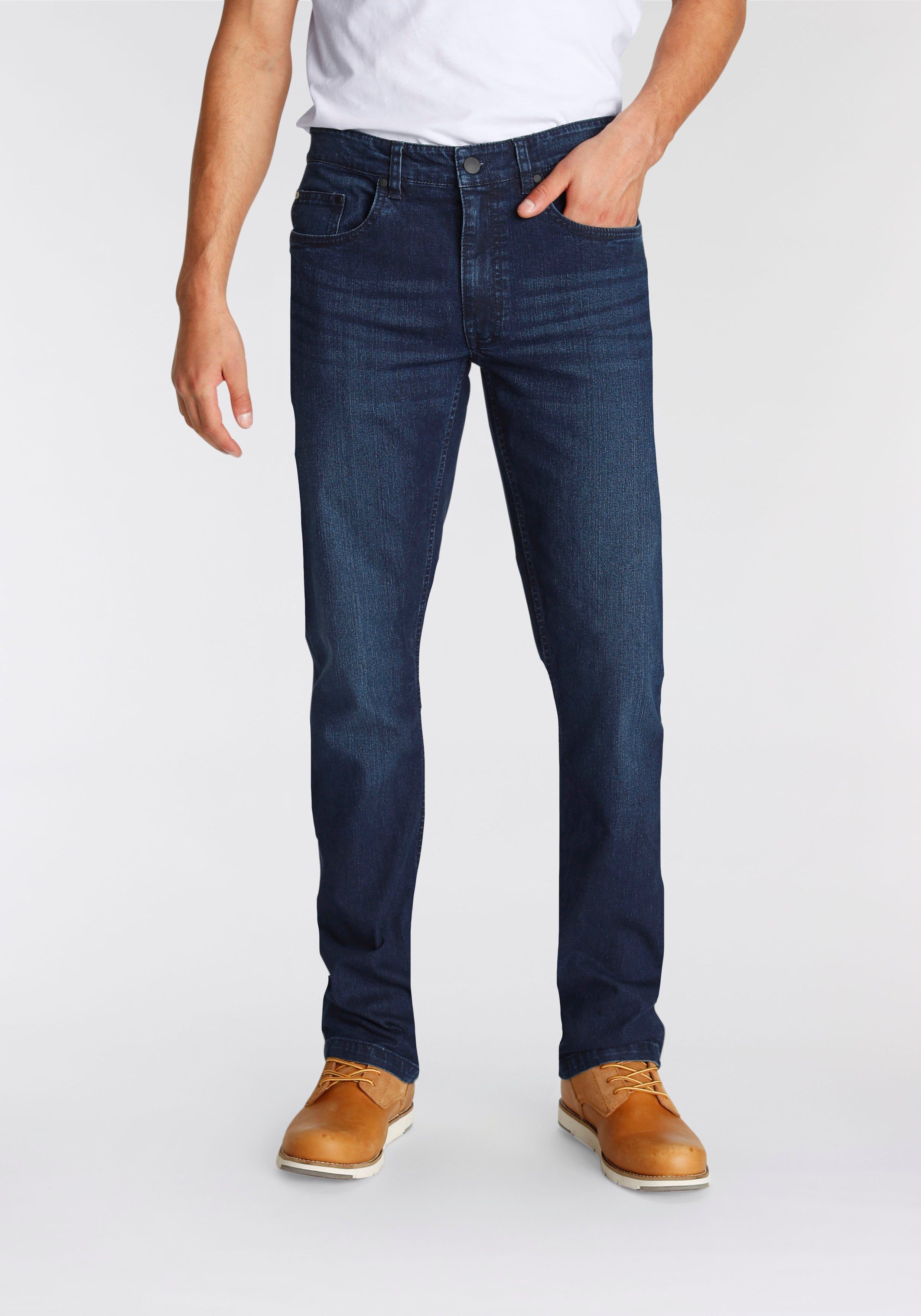 AJC Straight-Jeans dark Waschung blue leichter mit