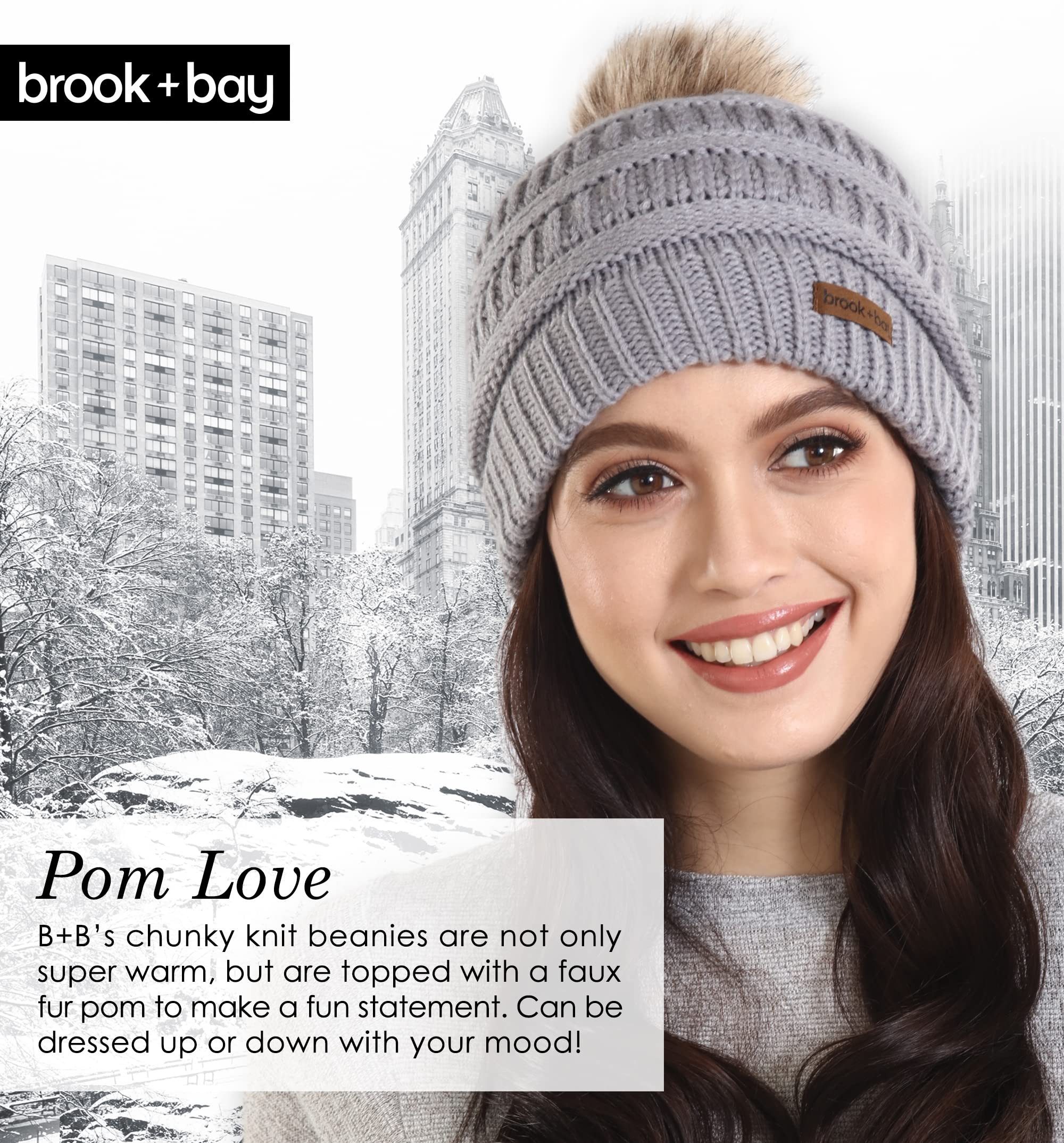 Tough Outfitters Beanie Beanie Strickmütze für Damen One Size Winter Bommel günstig online kaufen