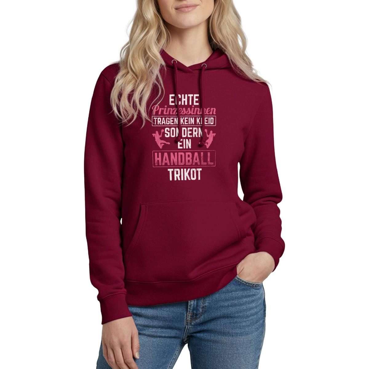 Spreadshirt Hoodie Handball Echte Prinzessinen Tragen Ein Trikot Damen Hoodie (1-tlg)