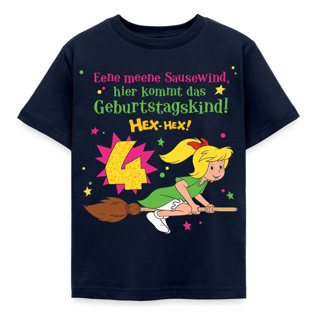 Spreadshirt T-Shirt Bibi Blocksberg Geburtstagsdesign 4 Jahre Kinder T-Shirt (1-tlg)
