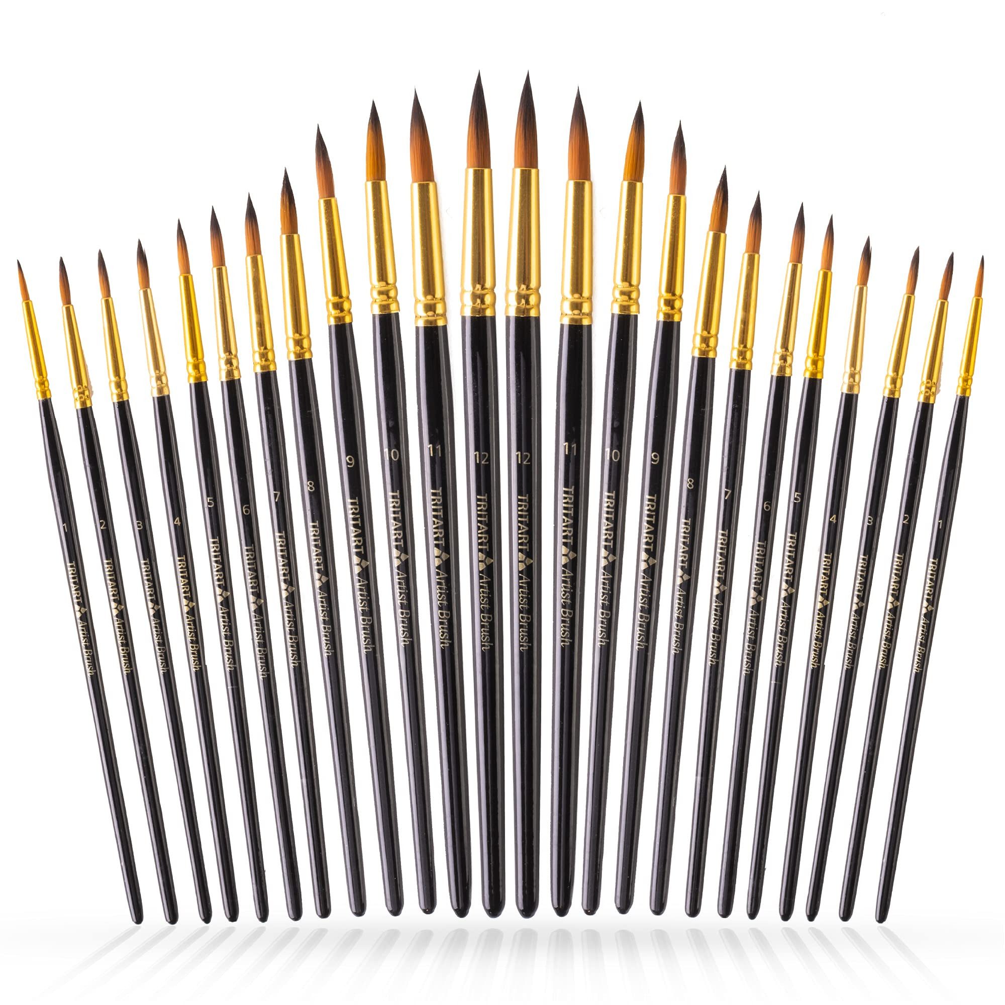 Pinsel Spitzpinsel Set 24 STK. Pinselset Acrylfarben aus Synthetik Pinsel Set
