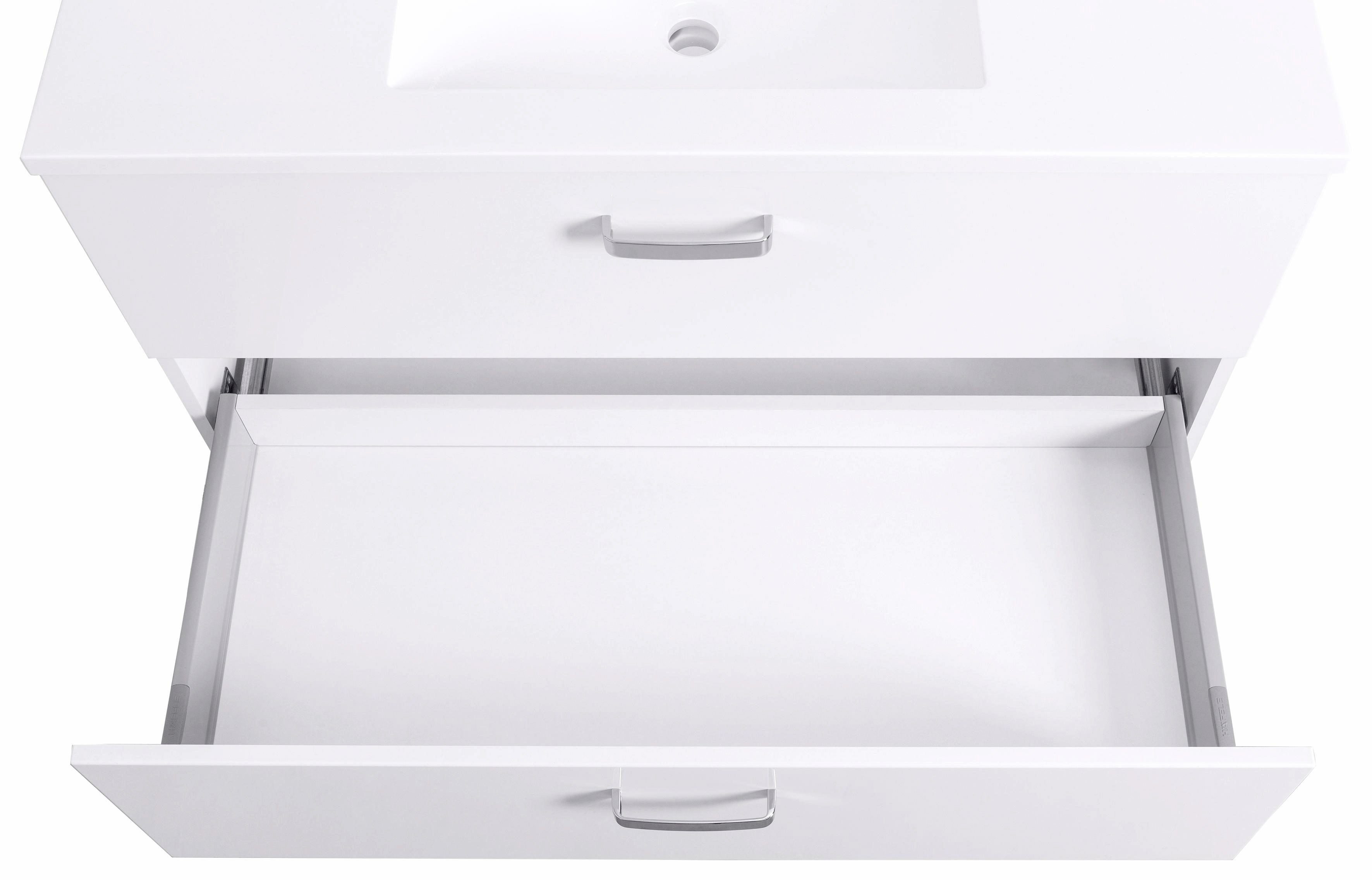 HELD MÖBEL Waschbeckenunterschrank Soft-Close Badmöbel Waschtisch weiß/weiß weiß inkl. Ravenna Waschbecken, 100 | Breite cm