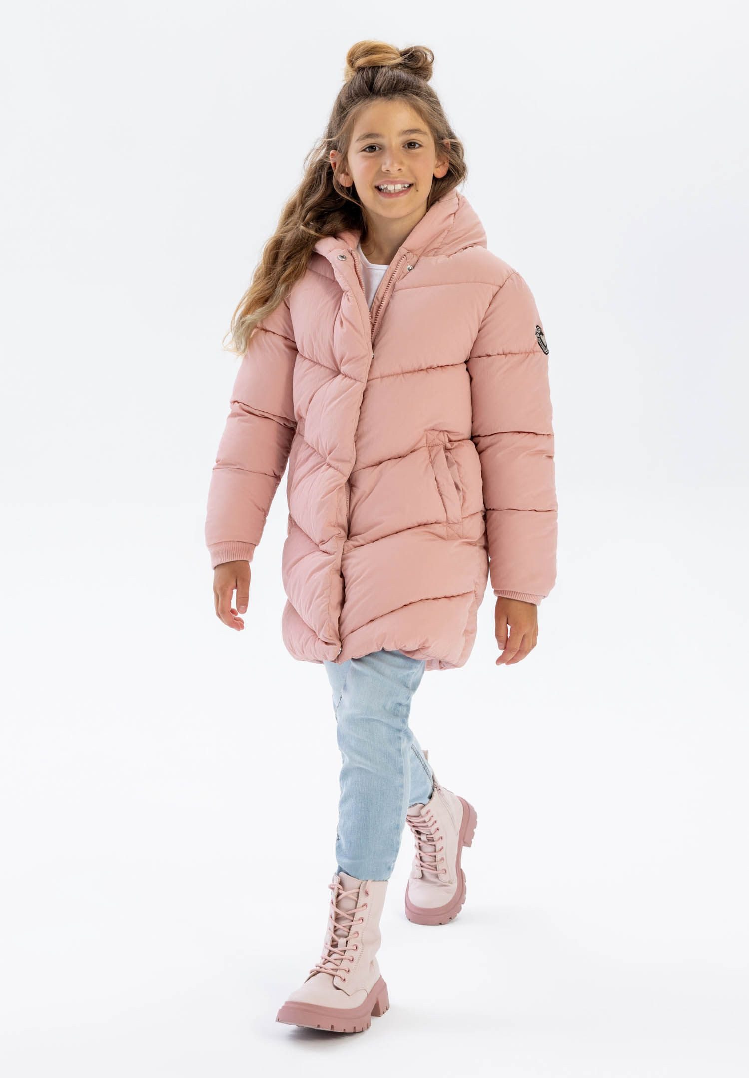 MINOTI Winterjacke Lange, gesteppte Winterjacke mit Reißverschluss (2–14y)
