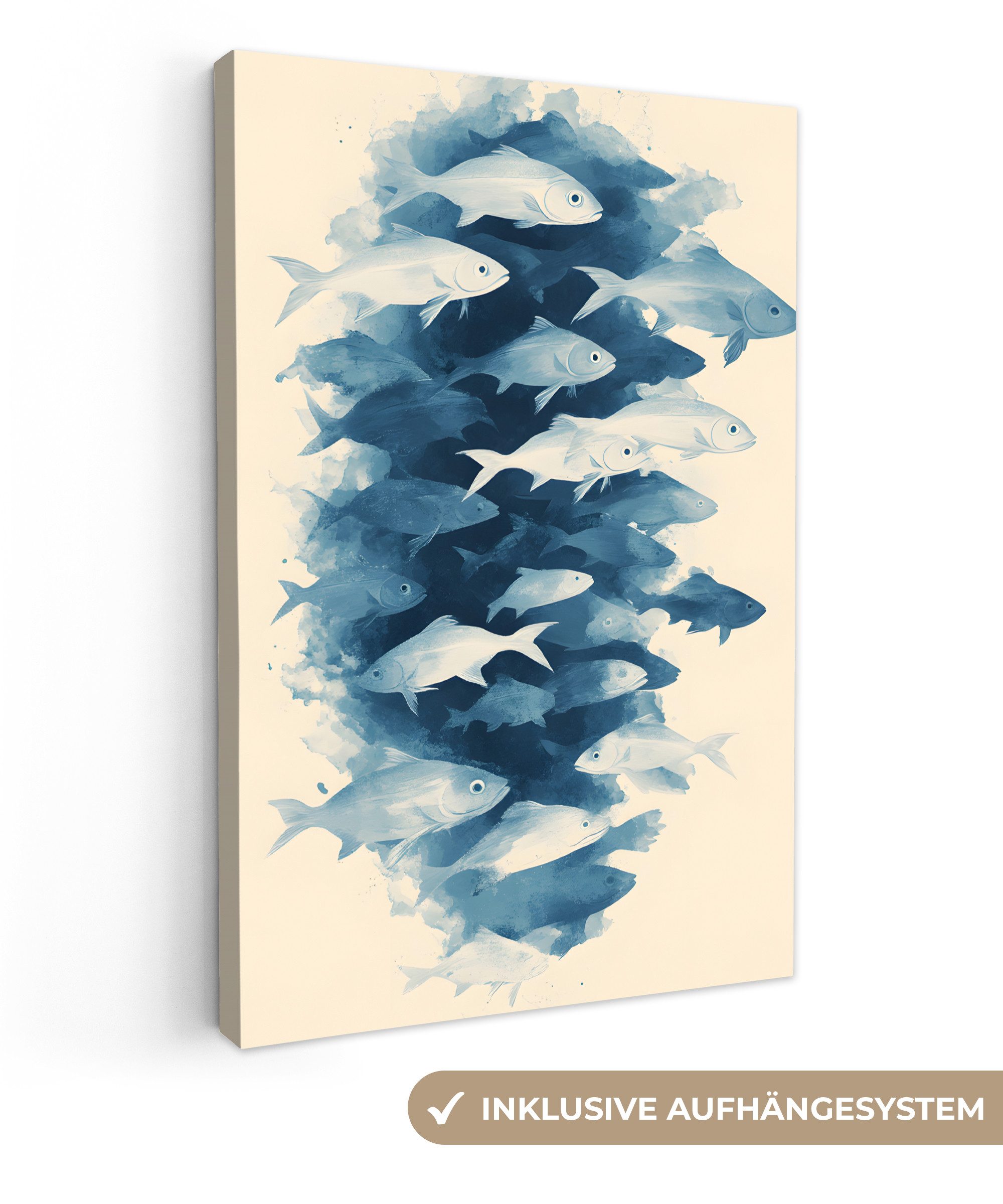 OneMillionCanvasses® Leinwandbild Fische - Minimalistisch - günstig online kaufen