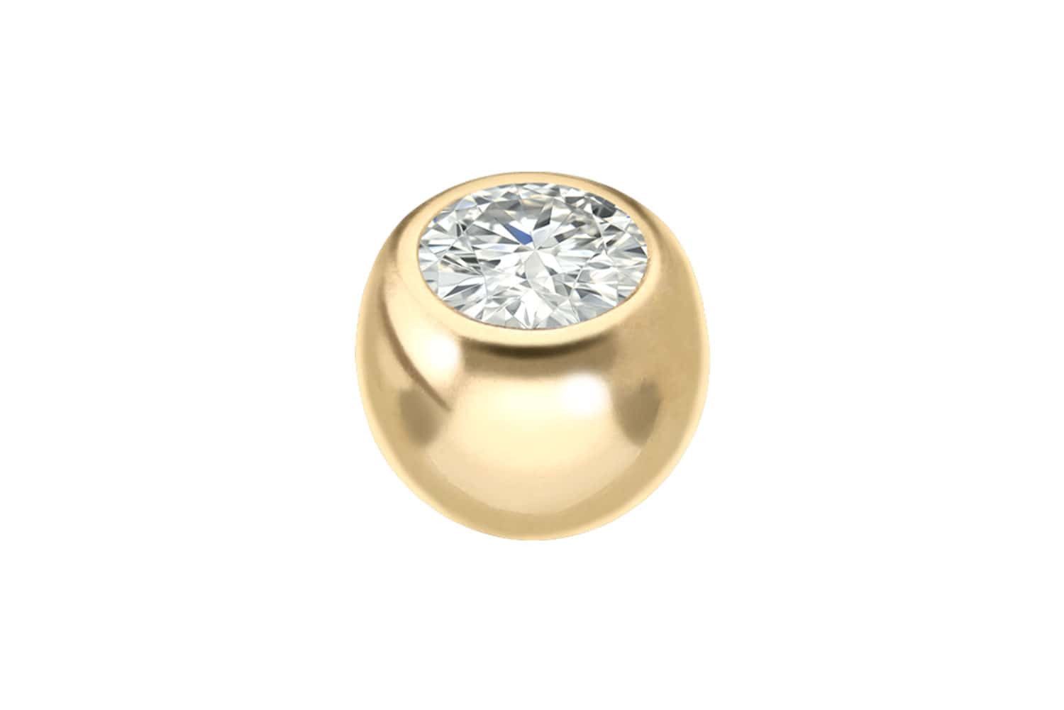 Piercing-Set 18 Karat Gold Schraubkugel DIAMANT