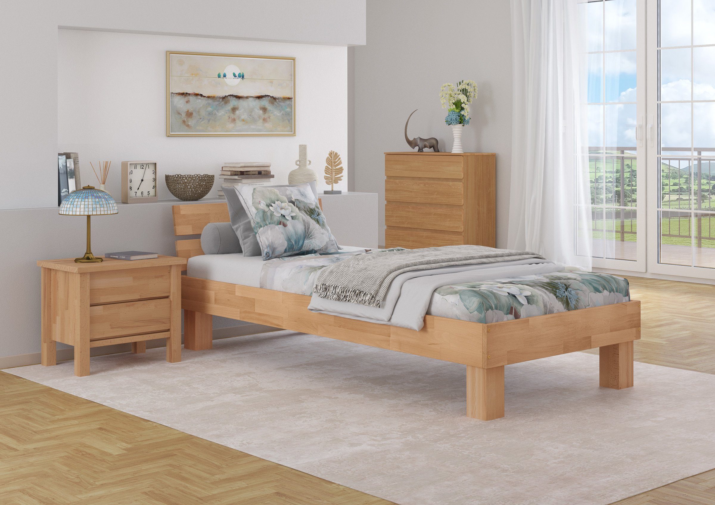ERST-HOLZ Bett Einzelbett Buche Massiv 100 günstig online kaufen