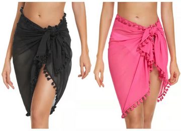 ZWY Strandkleid einteiliges Bikinioberteil,rock Rosa dam,Leicht und atmungsaktiv (Seitliche Bindungen) Kurze Strandkleider und Strandröcke für Damen
