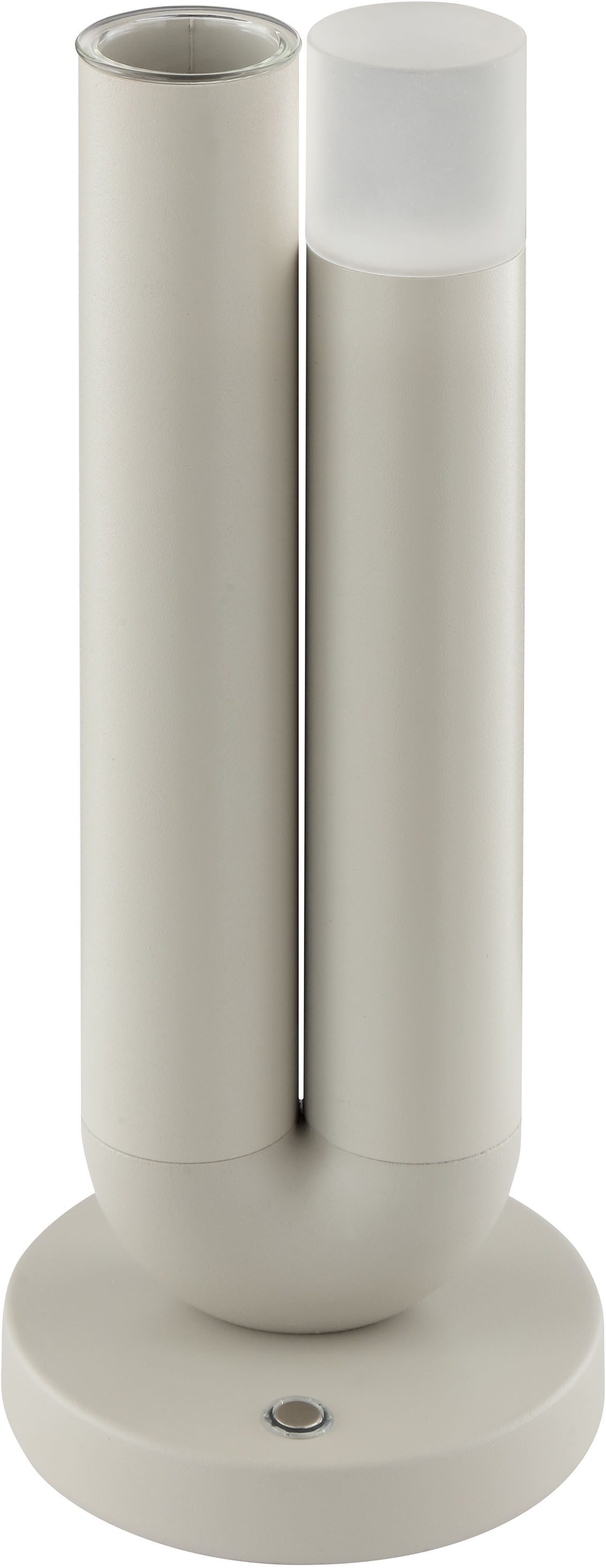 OTTO home LED Tischleuchte Lynett - Akku Tischlampe, Blumenvase integriert, Dimmfunktion, USB-Anschluss mit Ladefunktion, LED fest integriert, Warmweiß, inkl. Vase, Akkulampe, wireless charging, 27 cm, kabellose Lampe, Deko