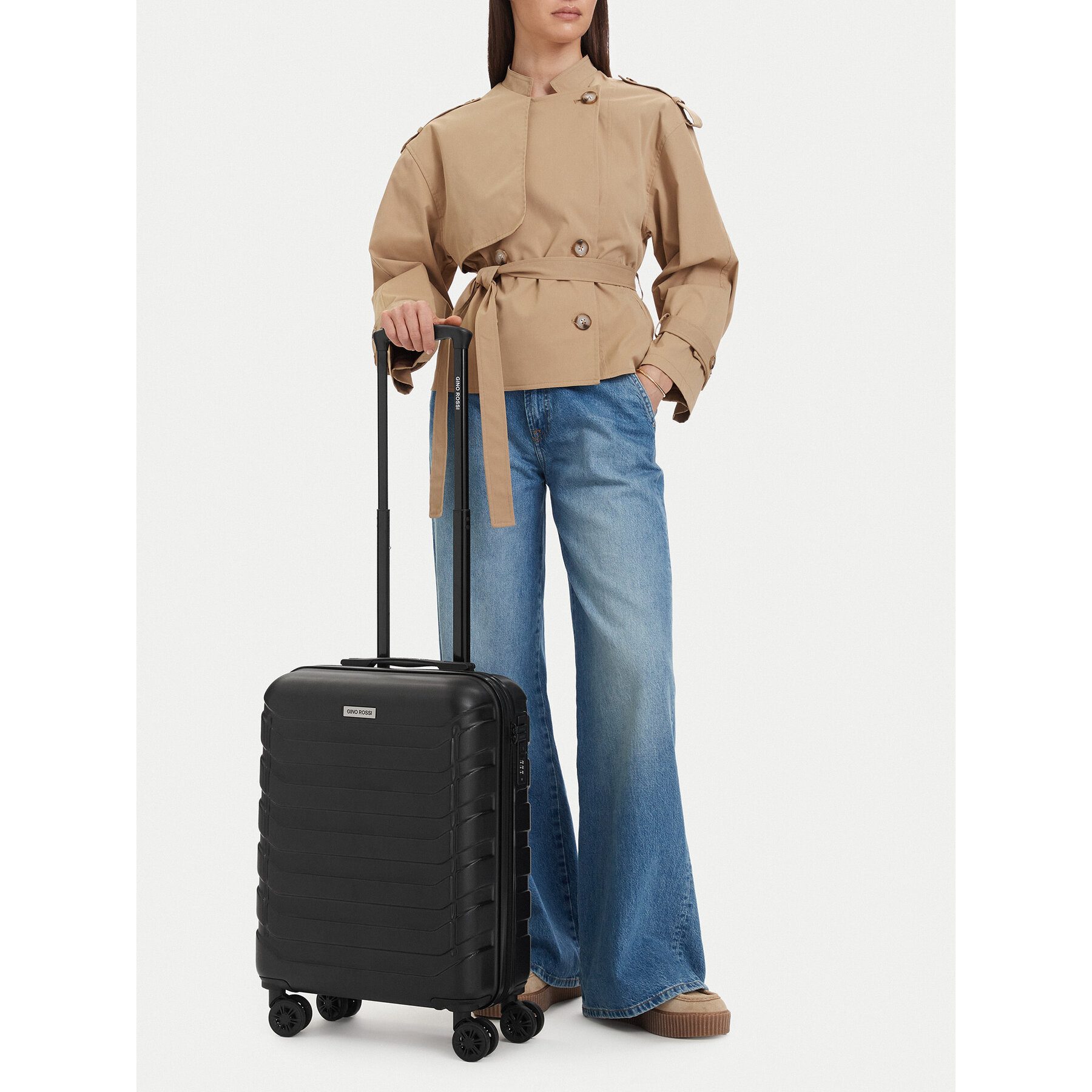 GINO ROSSI Hartschalen-Trolley Gino Rossi Unisex schwarzer Kabinenkoffer