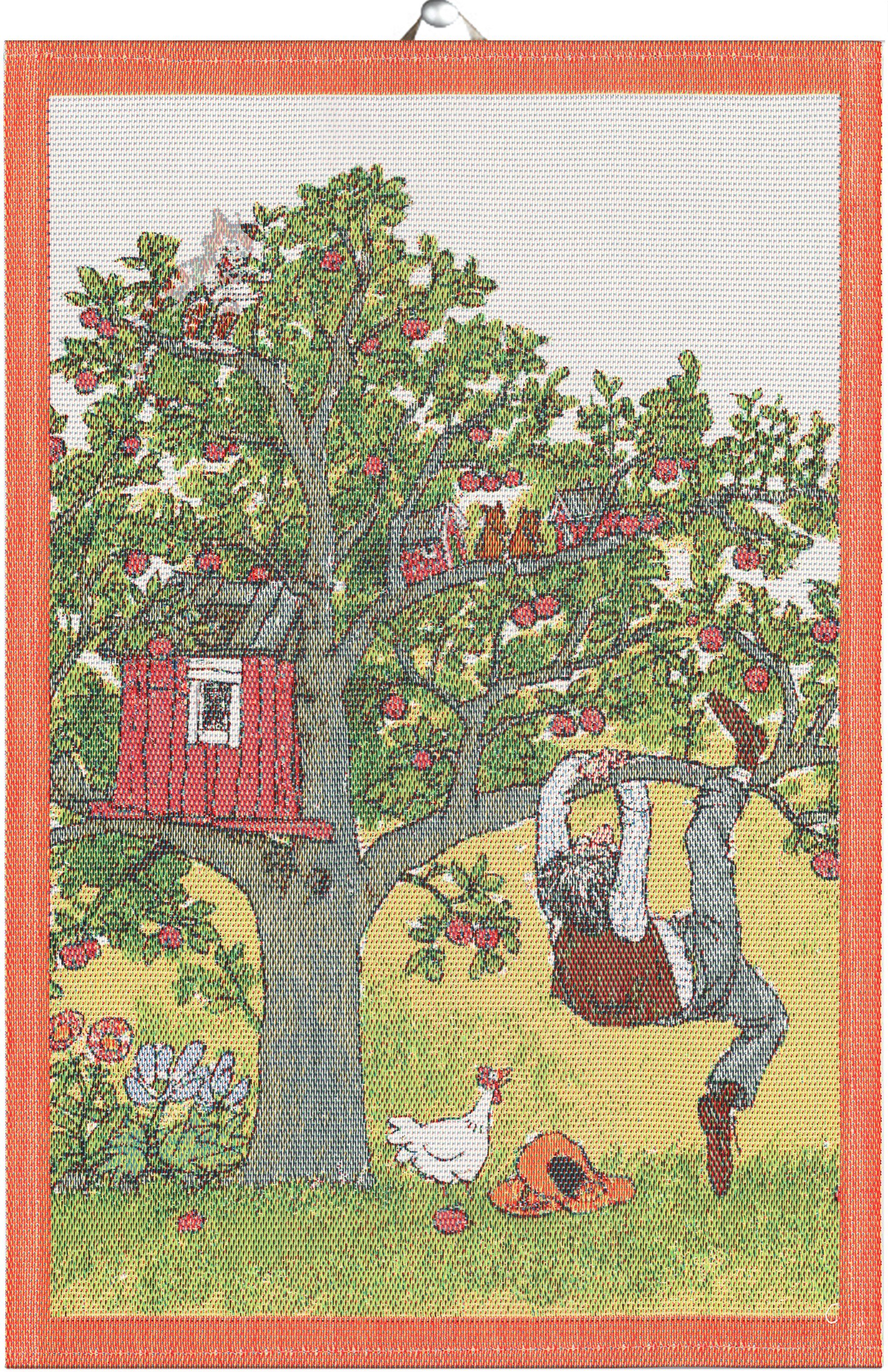 Ekelund Geschirrtuch Küchenhandtuch Äppelträd 40x60 cm, (1-tlg., 1 x Geschirrtuch), Pixel gewebt (6-farbig)
