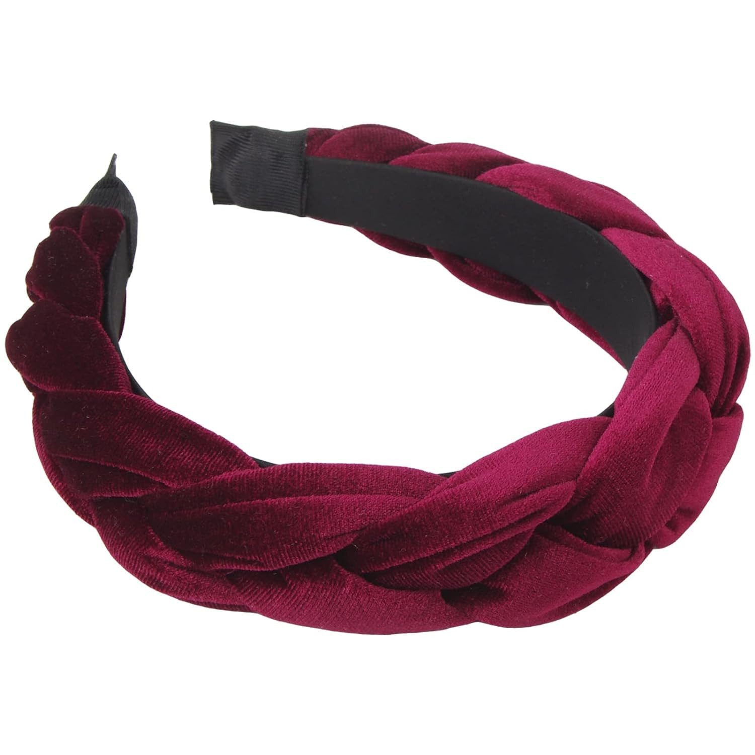 Eovaizge Haarband Damen Geflochtene Stirnbänder Samt Haarreifen Vintage Breit Haarband, Elastische Criss Cross Haarbänder Zubehör für Damen und Mädchen