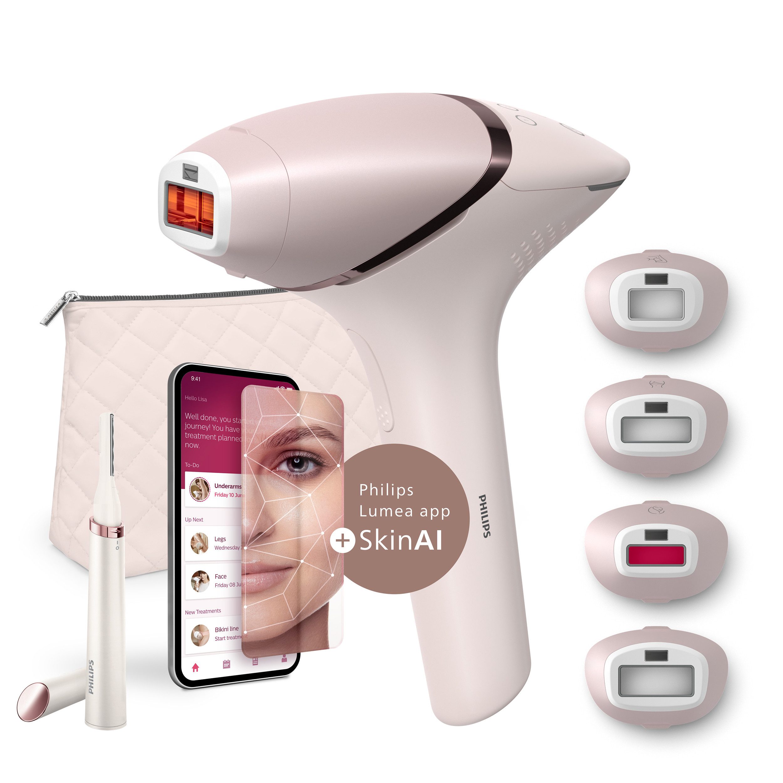 Philips IPL-Haarentferner Lumea Series 9900, 450.000 Lichtimpulse, 4 Aufsät günstig online kaufen