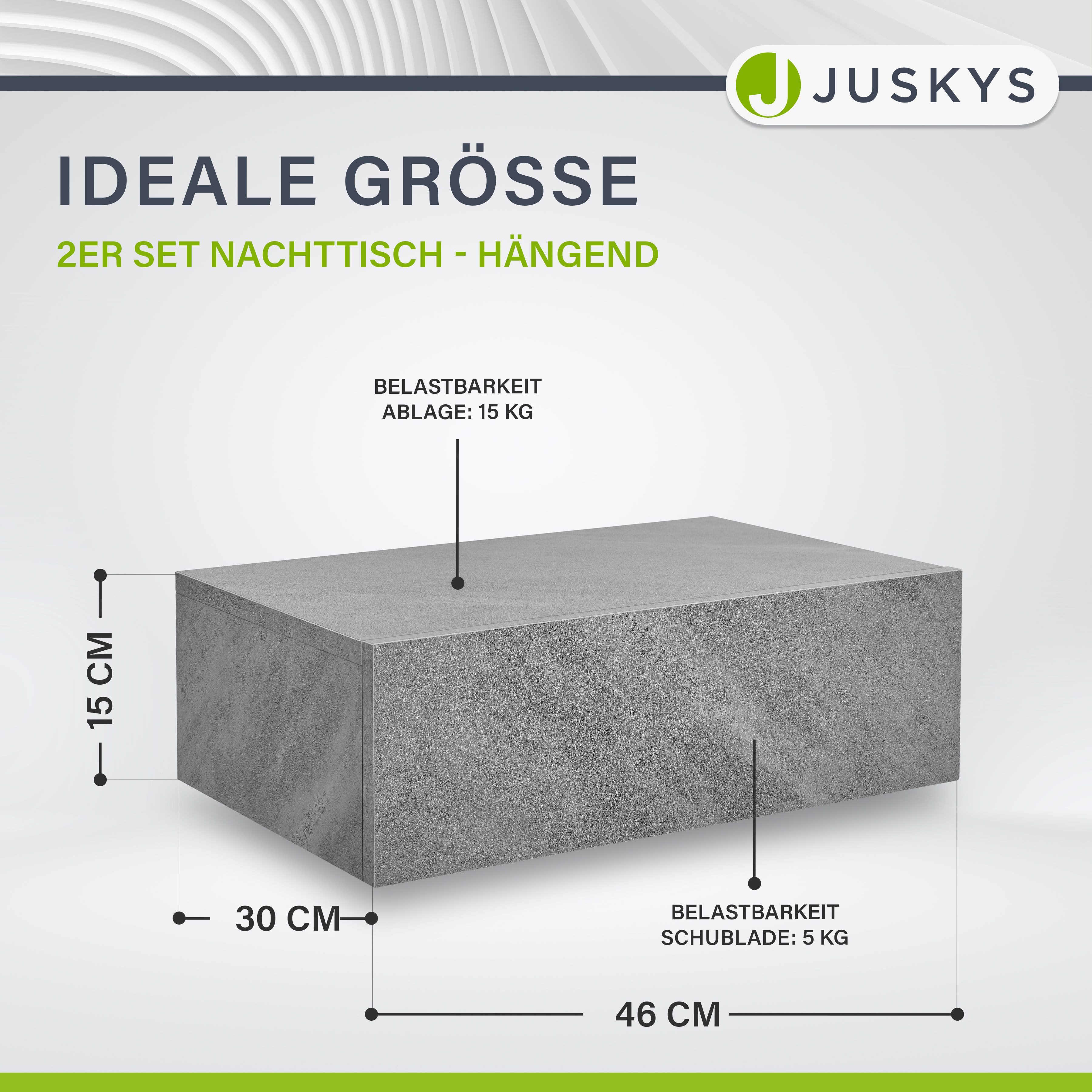 Juskys Wandregal, 1 Schublade pro Regal, günstig online kaufen