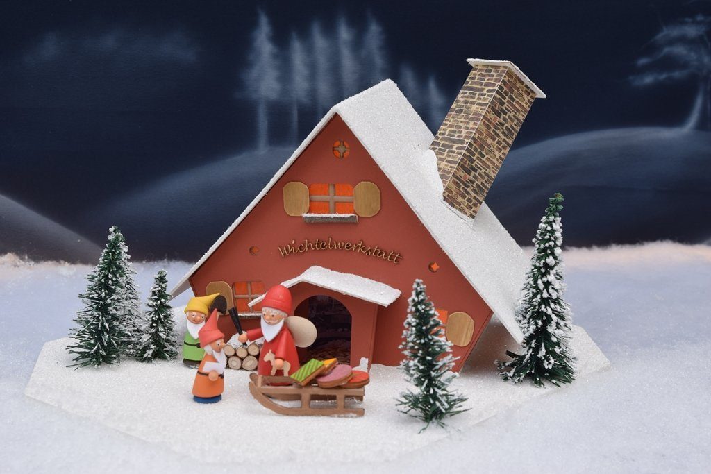 Weihnachtshaus Lichterhaus Wichtelwerkstatt LxBxH ca 26 x 32 x 19 cm NEU