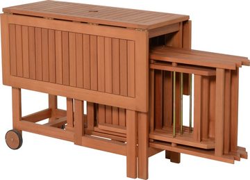 Garden Pleasure Garten-Essgruppe, Tischgruppe »ANAHEIM«, (Set), 4 Stühle (klappbar), Tisch LxB: 110x90 cm