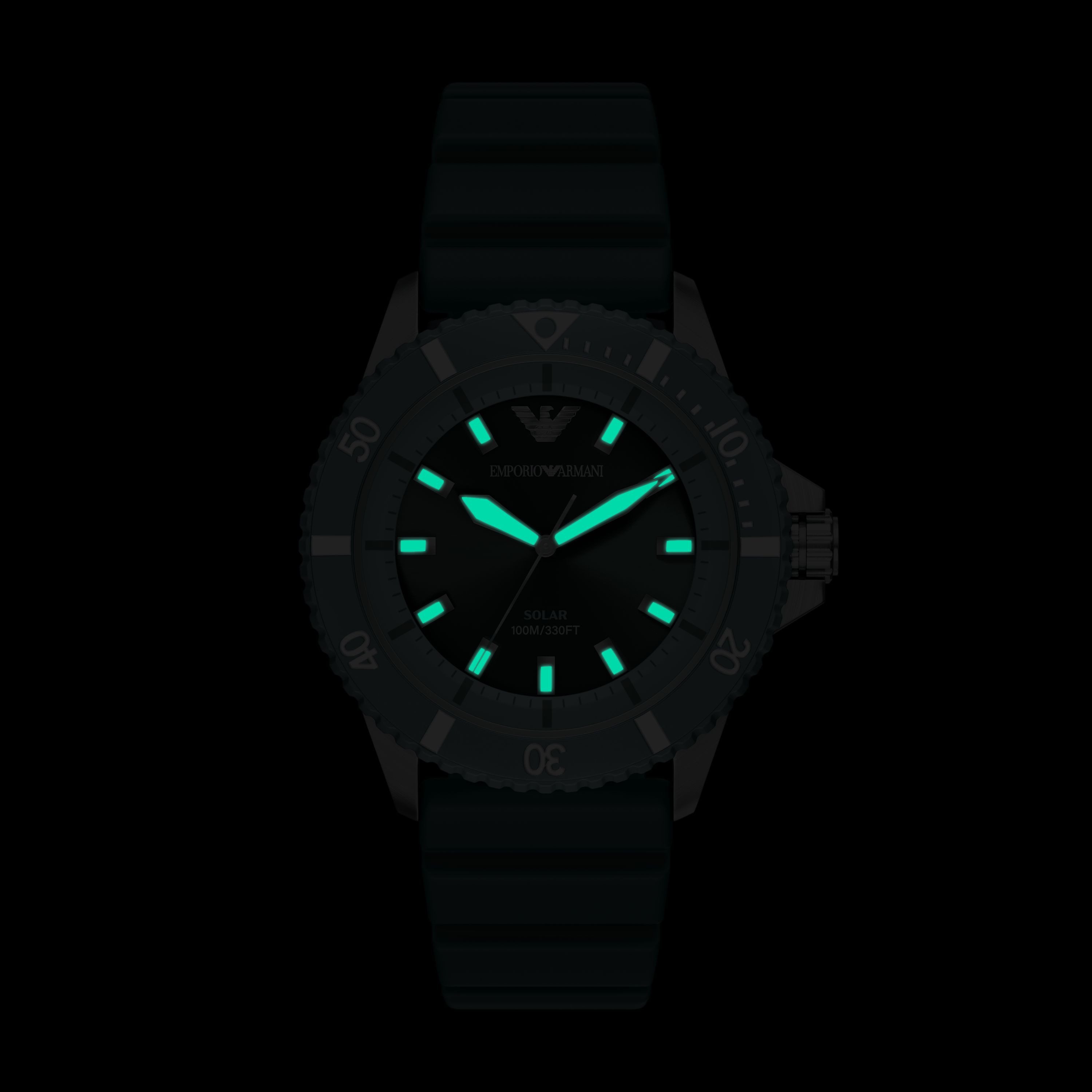 Emporio Armani Solaruhr WORLD EXPLORER AR11786, Armbanduhr, Herrenuhr, Silikonarmband, analog