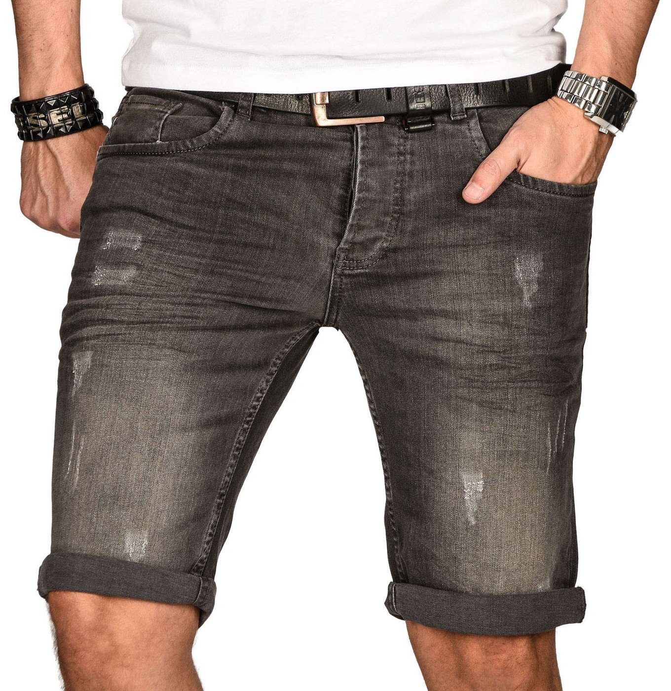 Alessandro Salvarini Jeansshorts ASCesare Stretch mit Elasthan